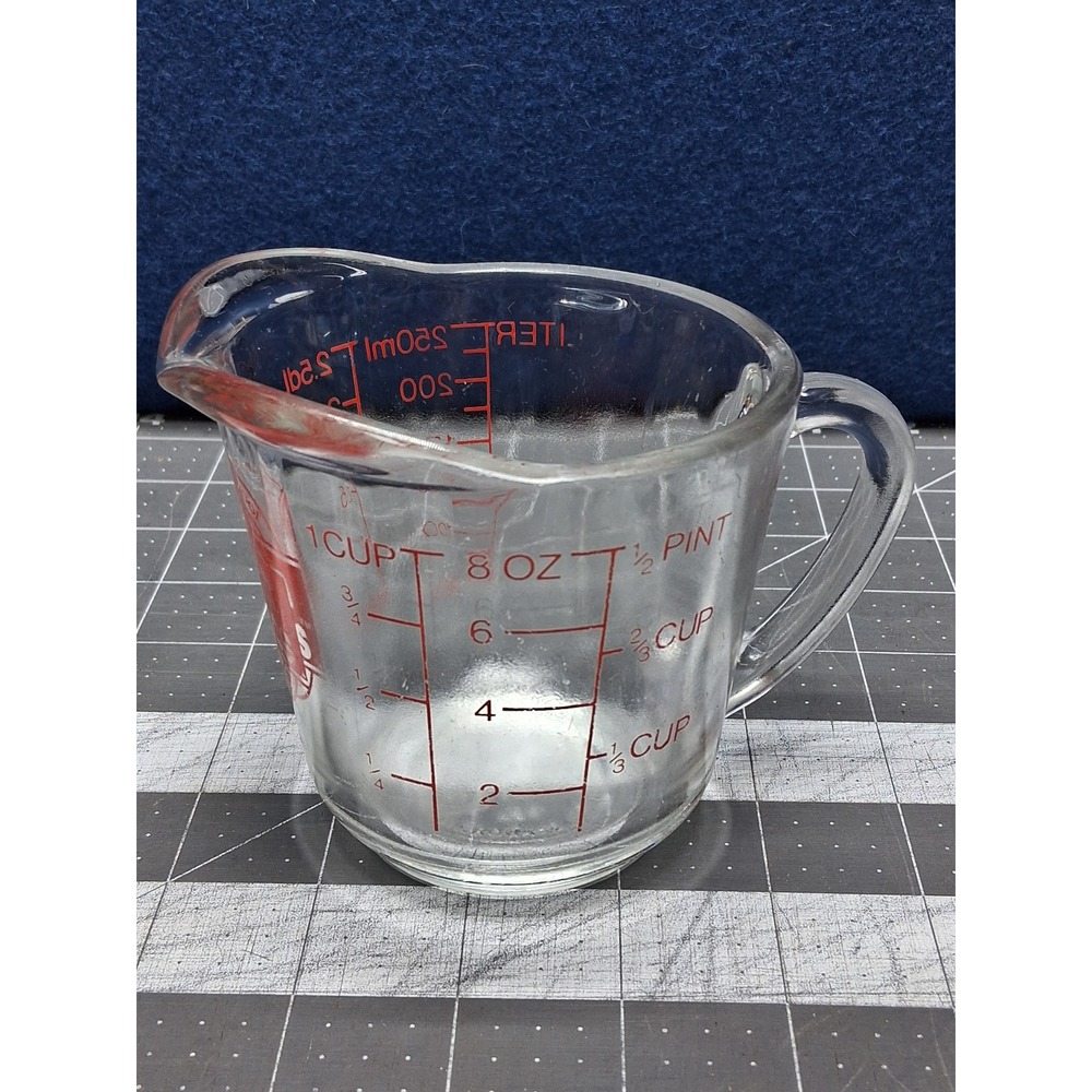 Anchor Hocking Measuring Cup Clear Glass 1 Cup Oven Basics 496 USA